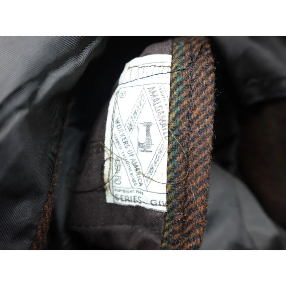 Hart‎ Schaffner Marx Vintage Wool Brown Herringbone Striped Blazer Mens 40R